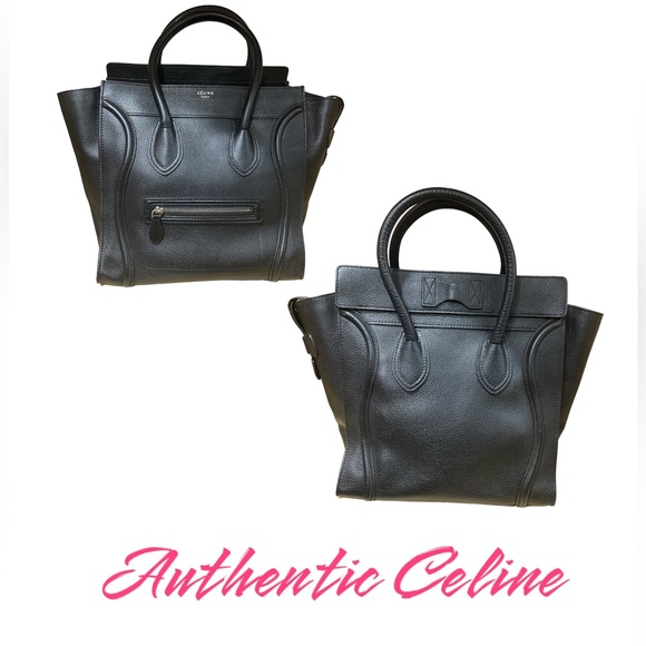 Authentic Celine Black Leather Mini Luggage Tote - Picture 2 of 8